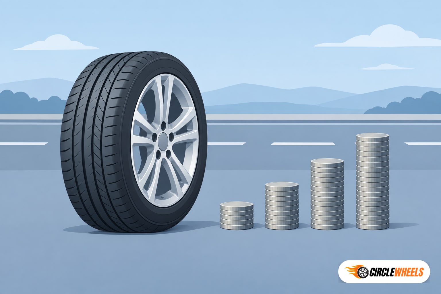 Illustration for: Where Goodyear Sits on Price in Eight Common Tyre Sizes